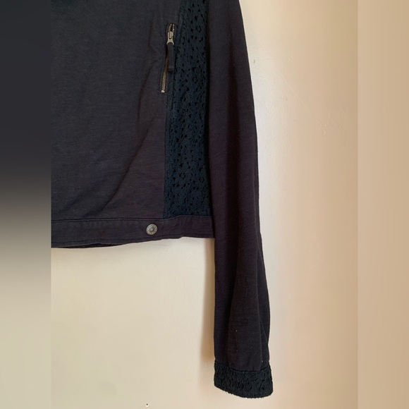 Free people black knit and lace jacket coat boho bohemian festival - Picture 3 of 7